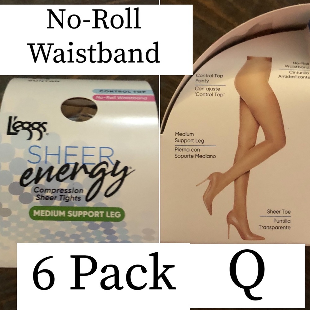 SHEER Energy Suntan Pantyhose 6 pack